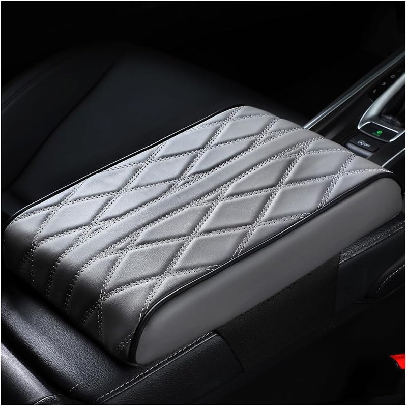 Mandark Car Center Console Cover, Soft Leather Memory Foam Automotive Armrest Seat Box Cushion Pad, Waterproof Comforable Vehicle Arm Rest Mat Accessories, Universal for RV, SUV, Truck (Gray) - Image 1